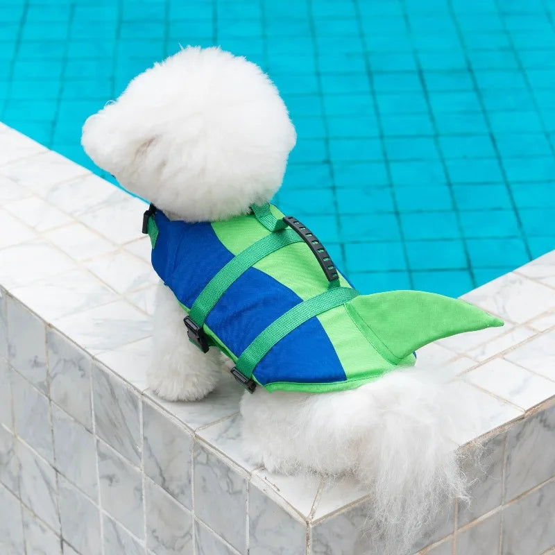 Pet Swimming Life Jacket Safety Vest For Dogs Swim Adjustable in Pool Surfing Drifting Dog Clothes Life Rescue Vest With Tail