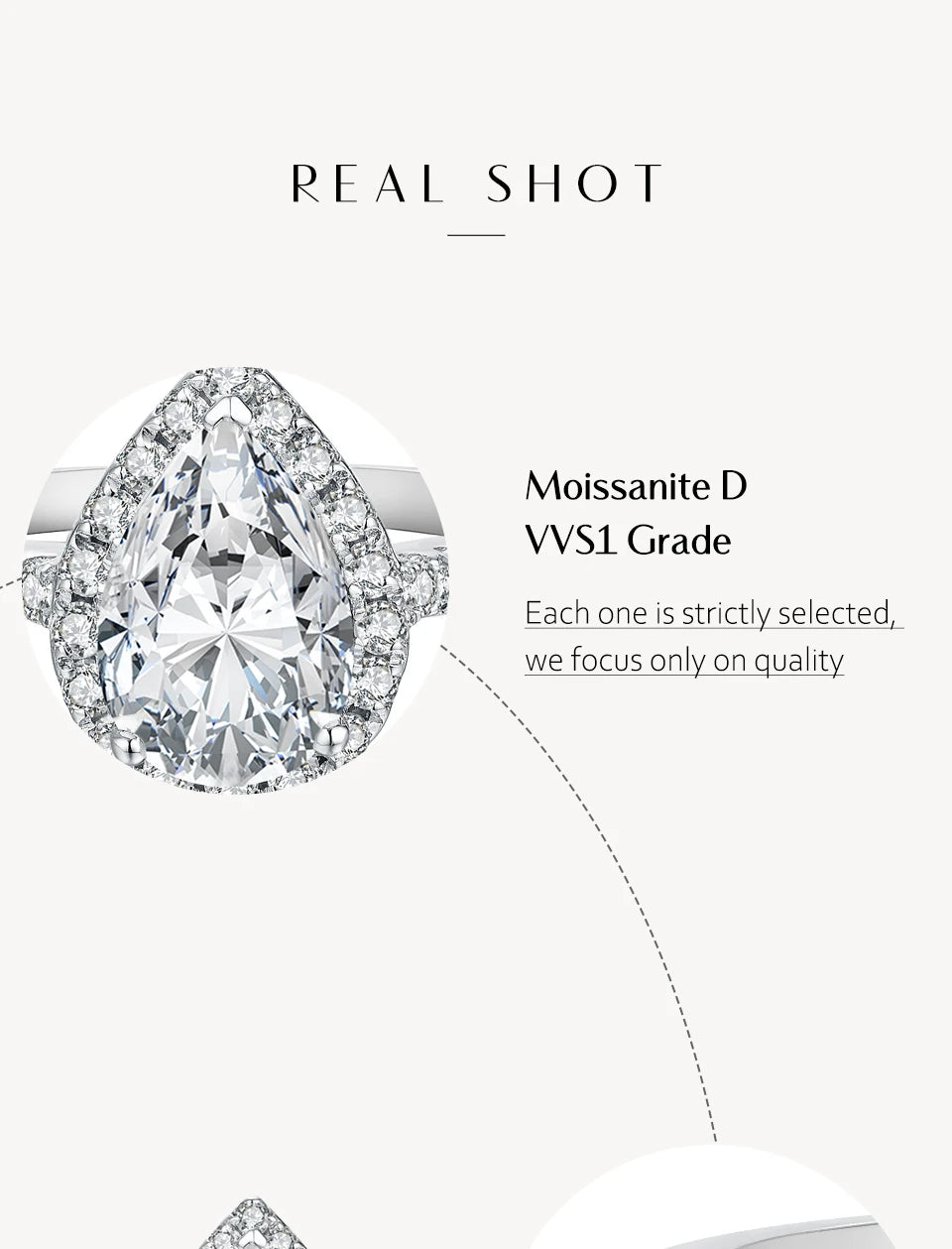 MINTYBOX Pear Cut 2.0CT Luxury Moissanite Ring Solid 925 Sliver 18K Gold Plated Engagement Halo Ring for Women Fine Jewelry Gift