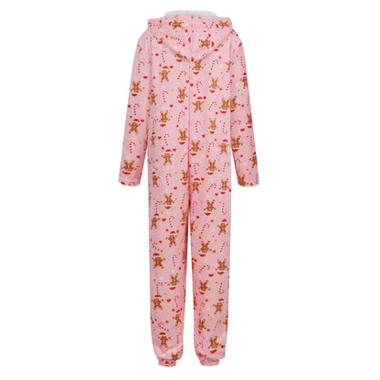 One-Piece Pajamas Jumpsuits Leopard Winter Trend Christmas Pajamas Flannel Thickened Christmas Hooded Ladies' Homewear Jumpsuits