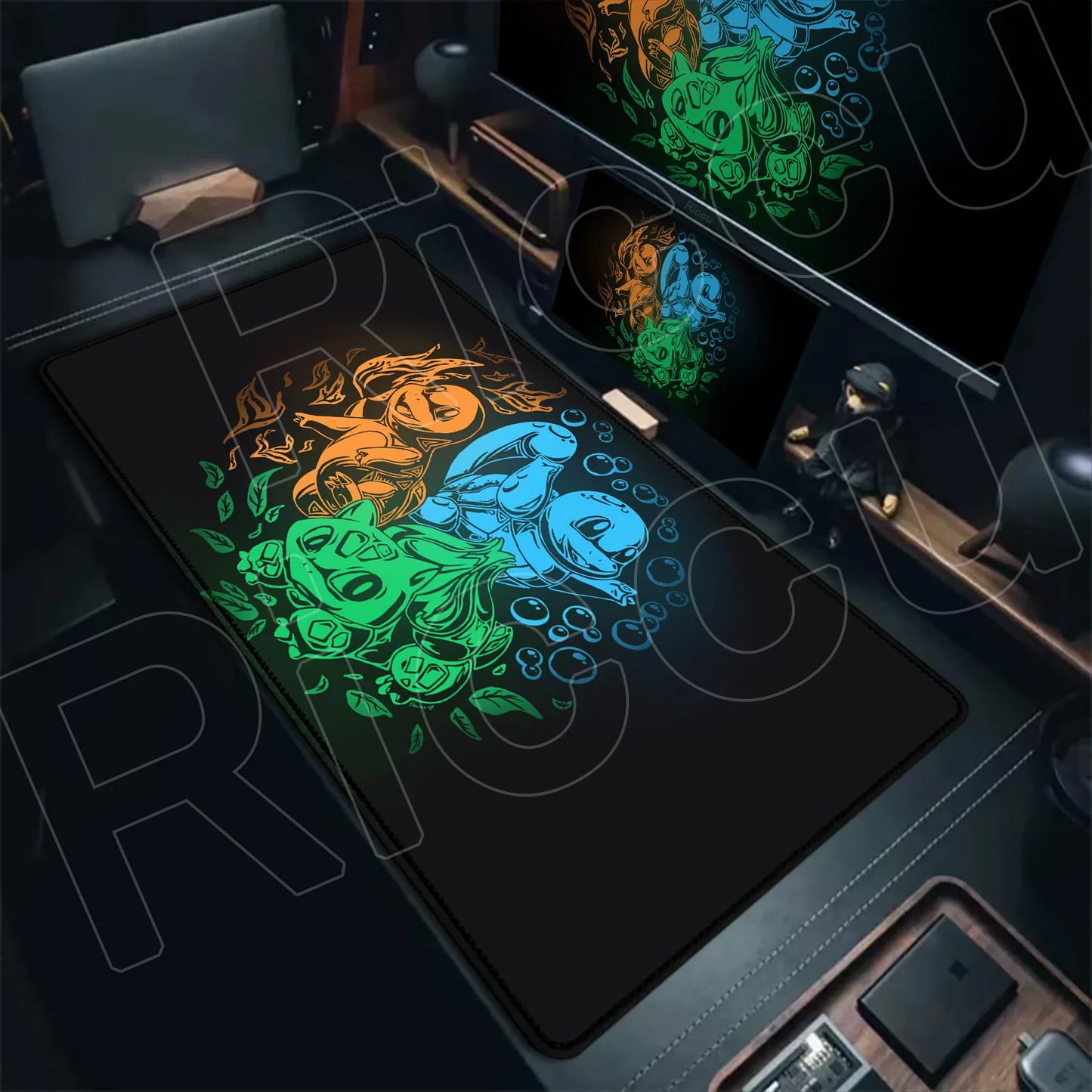 P-pokemon Bulbasaur Mouse Mats Rubber Mousepad Large Anime Gaming Accessories Pad Kawaii Carpet Cabinet Keyboard Office Deskmat