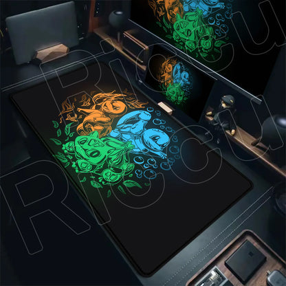 P-pokemon Bulbasaur Mouse Mats Rubber Mousepad Large Anime Gaming Accessories Pad Kawaii Carpet Cabinet Keyboard Office Deskmat