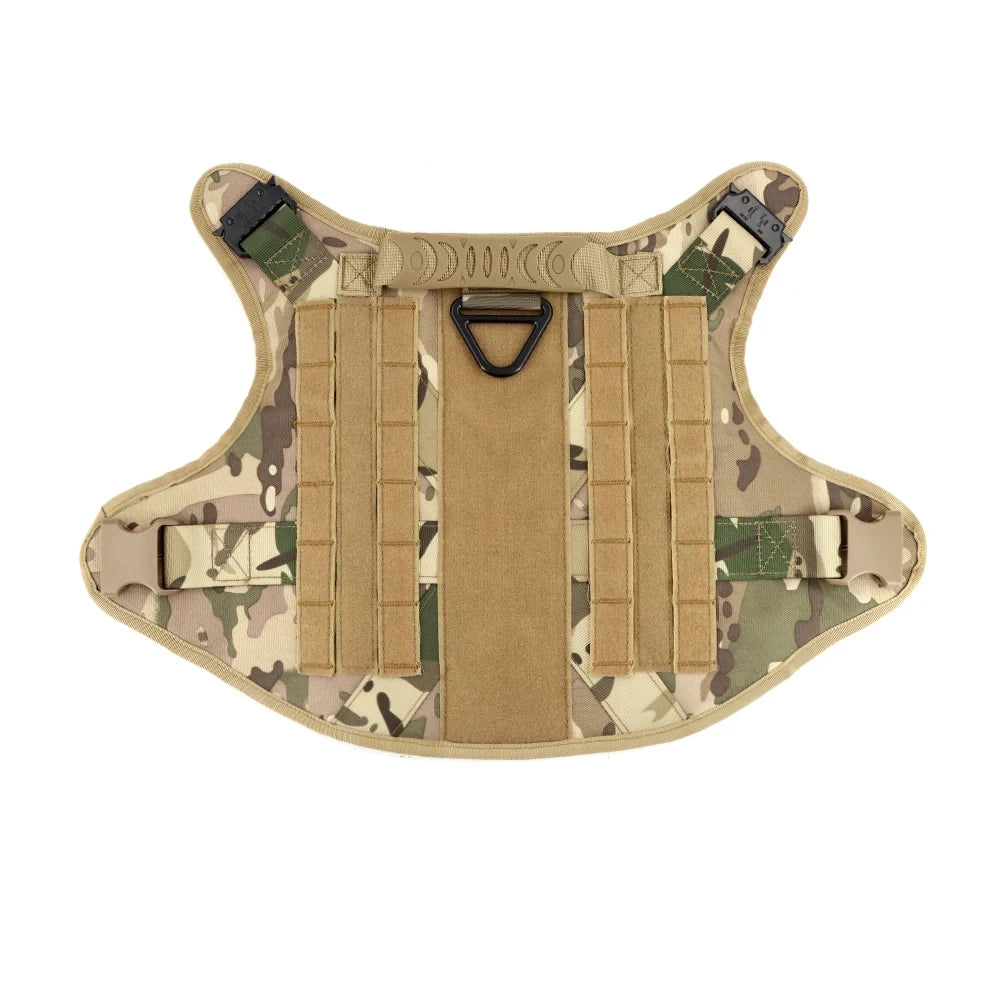 Military Large Dog Harness Collar Leash Bags Patches Set Pet Malinois Training Vests Tactical Dogs Harnesses Accessories