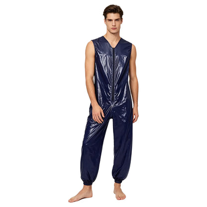 Adult Waterproof Adaptive Jumpsuit Leak-proof Diaper Cover Sleeveless Leg Opening Rompers for Elderly Bedridden Special Needs