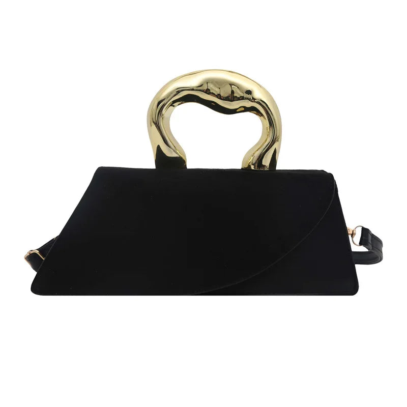 French Style Light Luxury Large Capacity, New Minimalist Design Casual Metal Hand-held Shoulder Crossbody Bags for Women
