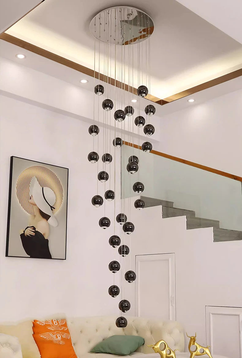 Modern Home Decor LED Lights Pendant Light Lamps for Staircase Chandeliers for Living Room Hanging Light Indoor Lighting