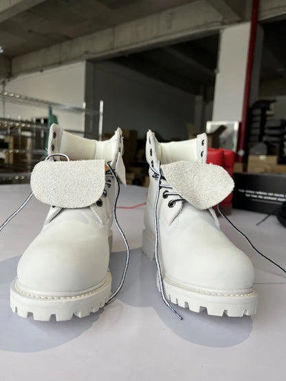 British Style Male Winter Comfortable Cow Suede Leather Round Toe Cross Tied Ankle Boots Solid Color Mid Heel Men Warm Footwear