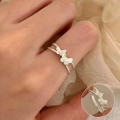 PANJBJ 925 Sterling Silver Golden Flower Rings For Women Drip Glaze Plant Irregular Adjustable Sweet Jewelry Gift Dropshipping