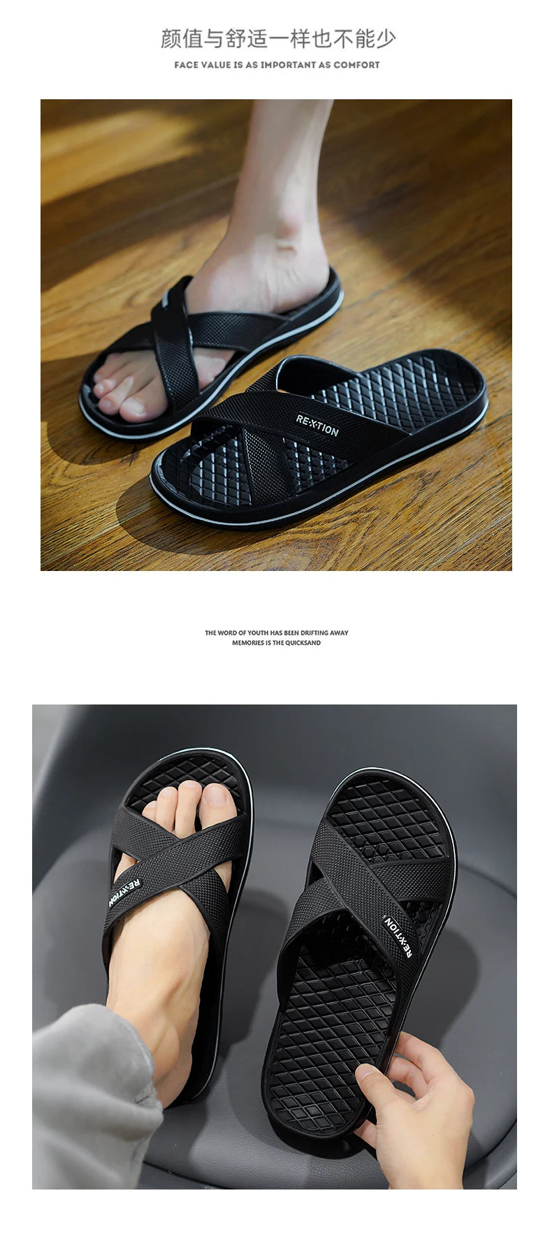 Men's Shoes Straps Comfy Open Toe Breathable Slippers Light Non Slip Durable Soft Sole Slides for Men Outdoor Activities Sandals
