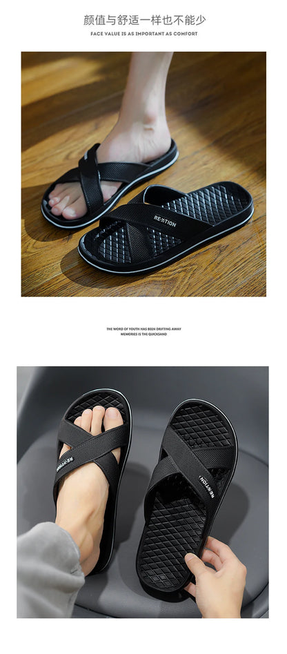 Men's Shoes Straps Comfy Open Toe Breathable Slippers Light Non Slip Durable Soft Sole Slides for Men Outdoor Activities Sandals