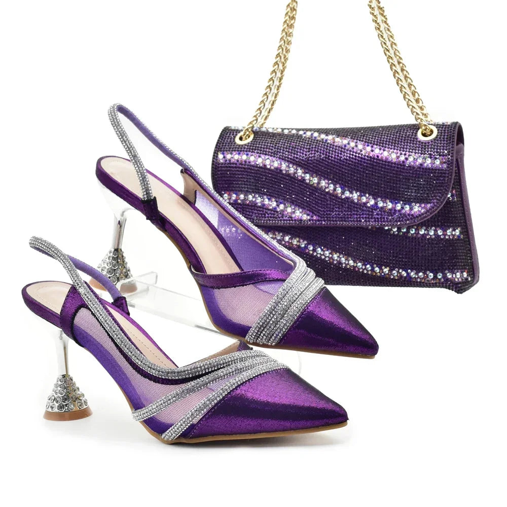 Fashion Party Italian Shoe Bag Set Ladies Shoe with Matching Bag Set 2024 Designer Shoes Women Luxury 2024 Nigerian Party Pumps