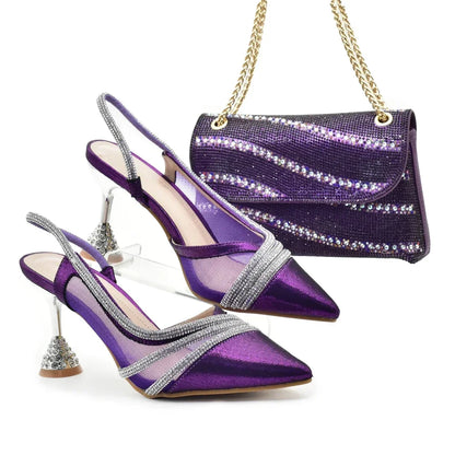 Fashion Party Italian Shoe Bag Set Ladies Shoe with Matching Bag Set 2024 Designer Shoes Women Luxury 2024 Nigerian Party Pumps