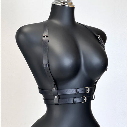 Fashion PU Leather Waist Belt For Women Punk Gothic Chest Harness Belt Harajuku Suspenders Clothing Accessories