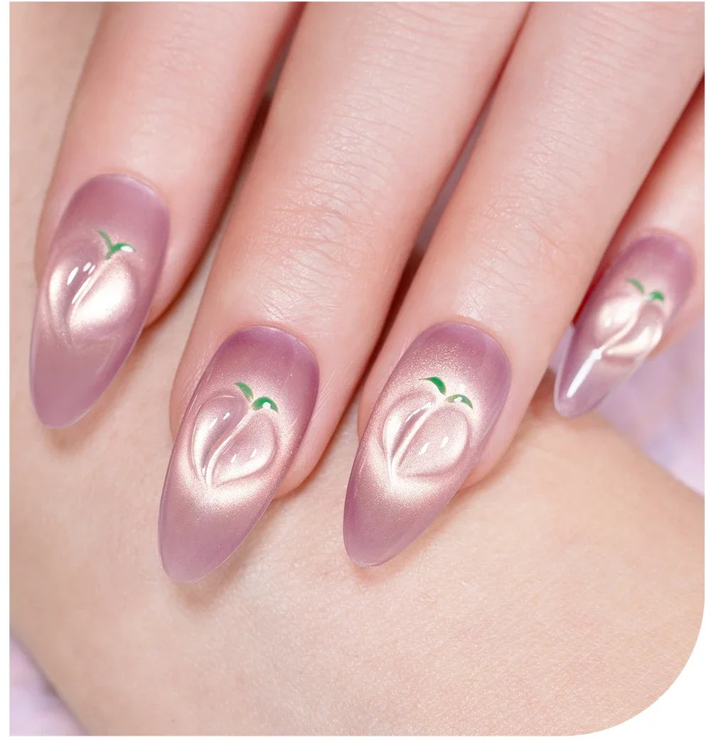 7.5ML Summer Fruit Series Cat Magnetic Gel Nail Polish Green Purple Pink Cat Eye Gel Soak Off UV Nail Art Varnish For Manicure
