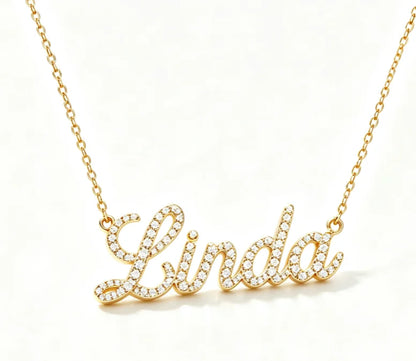 Luna 925 Sterling Silver Moissanite Custom Name Necklace Full Pave Elegant Script Design Fine jewelry 2026 Trend Gift For Women