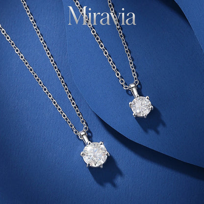1ct 2ct VVS1 D ColorMoissanite Necklace For Women 925 Sterling Silver Sparkling with Certificate Pendant Wedding Party Jewelry