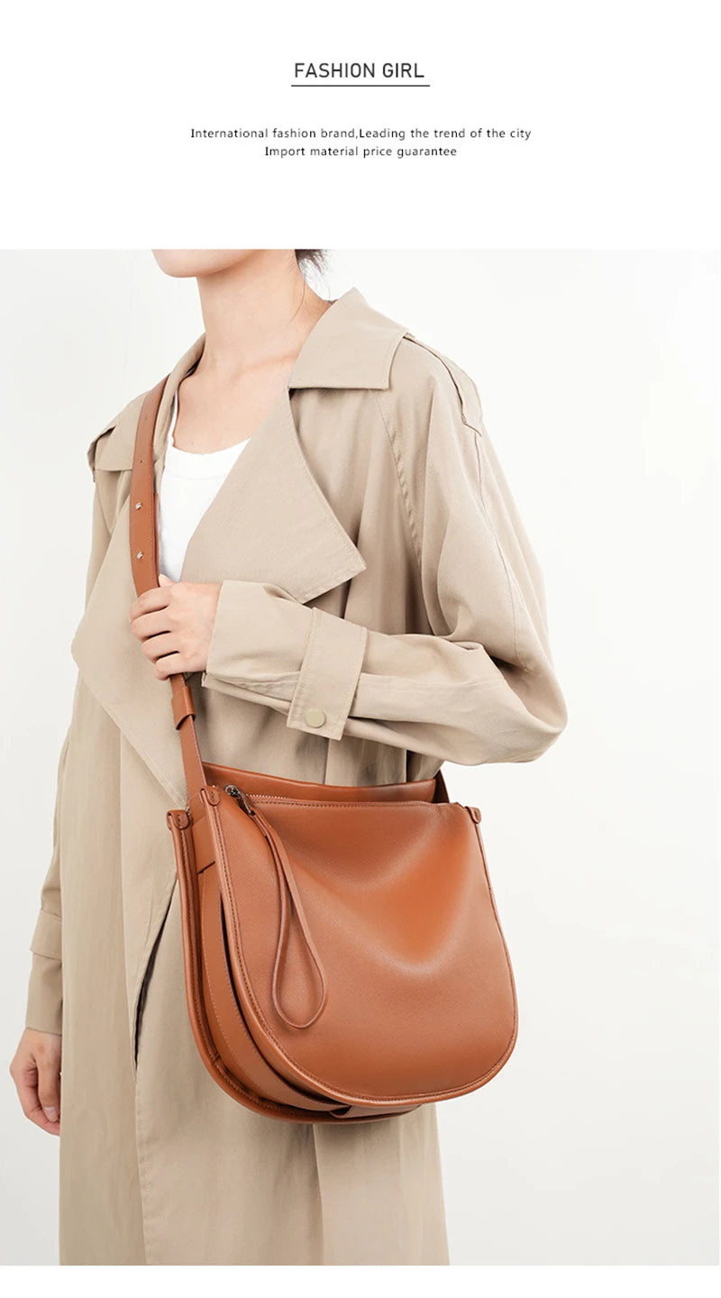 Genuine Leather Women Tote Bag 2025 New Large Capacity Women's Shoulder Bag Luxury Designer Cowhide Crossbody Bags 2522