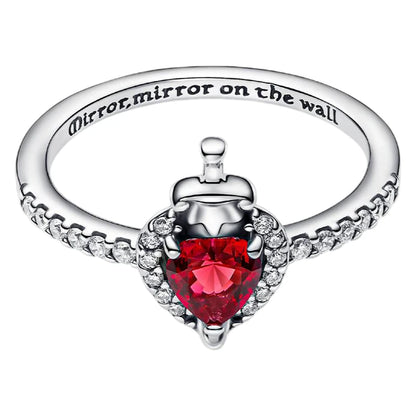 2026 New 925 Silver Sparkling Heart Princess Crown Heart-to-Heart Ring Fashion DIY Charm Jewelry Exquisite Gift