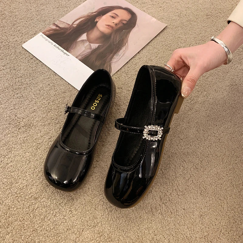 New Spring Autumn Women Ballet Flats Comfort Round Toe Soft Sole Leather Shoes Ladies Daily Wear Dress Mary Jane Shoes