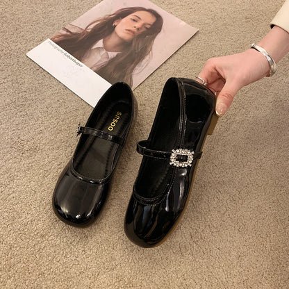 New Spring Autumn Women Ballet Flats Comfort Round Toe Soft Sole Leather Shoes Ladies Daily Wear Dress Mary Jane Shoes