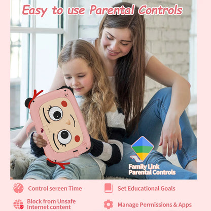 7 Inch New Cartoon Pattern Tablets For Study Education Games Children's Gifts 4GB+64GB ROM Quad Core Dual Cameras WiFi Tablet PC