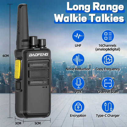 Baofeng BF-V12D GMSK Digital Walkie Talkie UHF Encrypted Call Noice Reduction HD Radio Wireless Copy Frequency Two Way Ham Radio