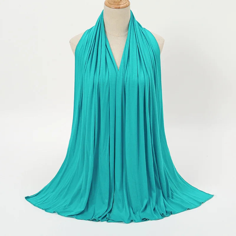 Premium Modal Cotton Jersey Hijab Scarf Long Muslim Shawl Plain Soft Turban Tie Head Wraps For Women Africa Headband 170x60cm