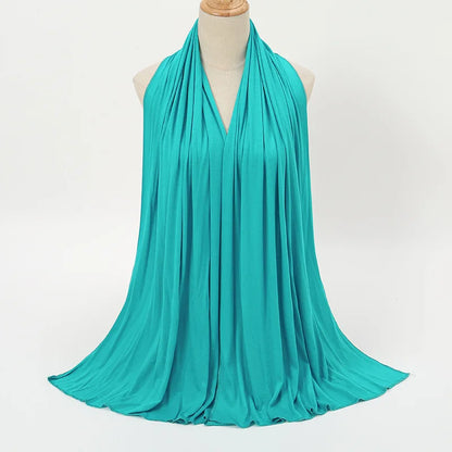 Premium Modal Cotton Jersey Hijab Scarf Long Muslim Shawl Plain Soft Turban Tie Head Wraps For Women Africa Headband 170x60cm