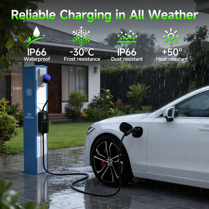 Puppyfc 7KW EV Charger Portable Cable Type2 IEC62196-2 Type1/GBT Electric Car Wallbox Home 32A  Charging Station CEE Plug
