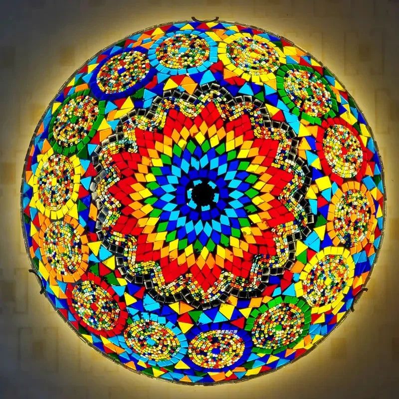Stained Glass Ceiling Lamps Led Lights for Living Room Bedroom Chandelier Kitchen Lighting Fixture Tiffany Home Luminaria Decor