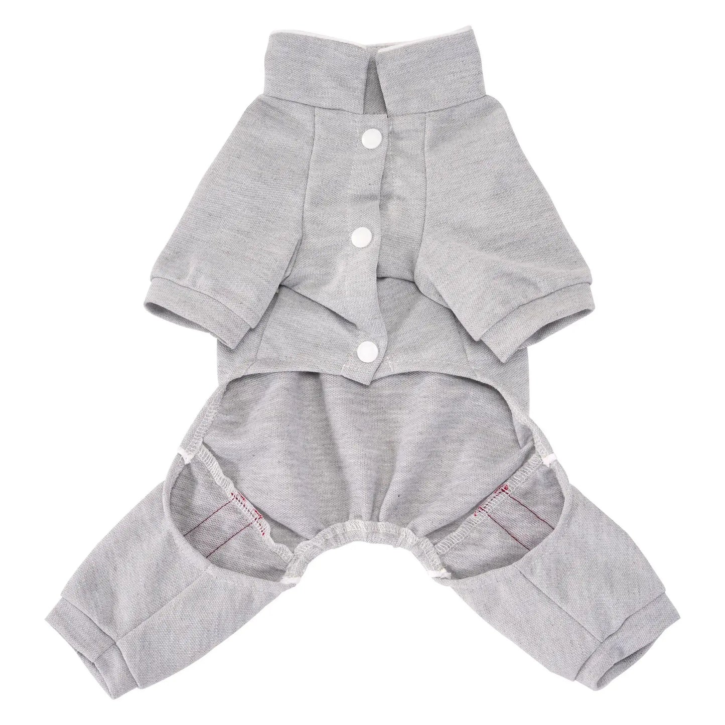 Breathable Cotton Dog Jumpsuit, Striped Puppy Tracksuit with D-Ring, Soft Pet Pajamas for Small Dogs 2026 New Chihuahua Apparel