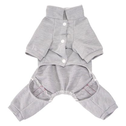 Breathable Cotton Dog Jumpsuit, Striped Puppy Tracksuit with D-Ring, Soft Pet Pajamas for Small Dogs 2026 New Chihuahua Apparel