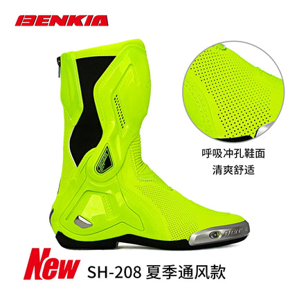 BENKIA CE Certification Motorcycle Botas Professional Track Riding Boots Racing Summer Zapato AntiCollision Off-Road for Rally