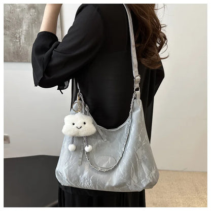 New Summer Chain Commuting Bag, Casual Student Soft Face Large Capacity Bag for Women, Fashion Single Shoulder Crossbody Bags