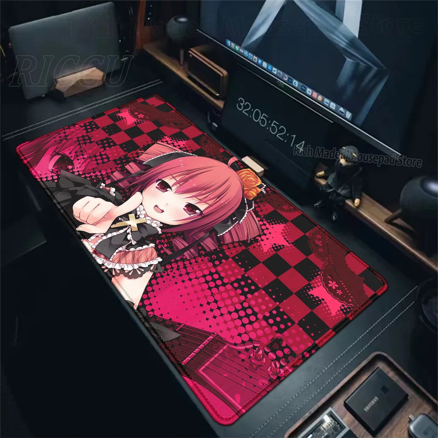 Cute Anime Girl K-Kasane Teto Mousepad Large Gaming Mouse Pad LockEdge Computer Keyboard Desk Mat PC Cabinet Tablepad XXL Mats