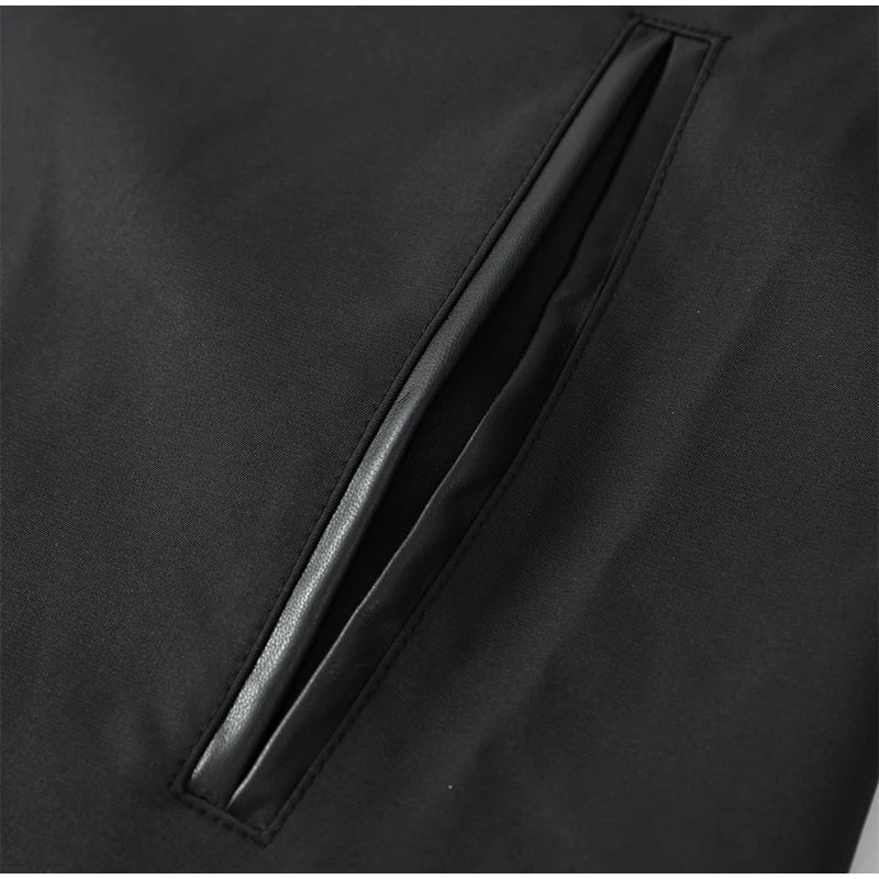 Women Black Long Solid Color Trench Coat Stand Collar Loose Drop Shoulder Single-breasted Windbreaker Lady Commute Outing Wear