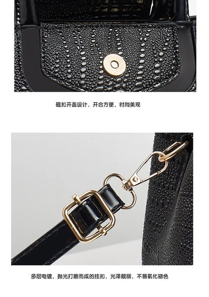 2025 Fashion New Crocodile Pattern Handbag Women'S Large Capacity Shoulder Bag Classic Retro Crossbody Bag Commuter Tote Bag