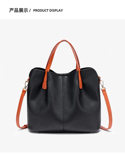 Women's Bag Leather Luxury Designer Shoulder Bag Soft Handbags Large Capacity Crossbody Bags Blue Black Khaki