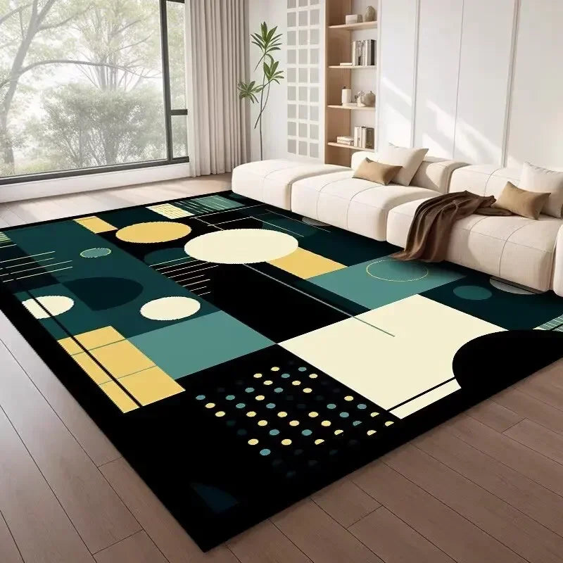 Nordic Style Geometric Large Rugs for Living Room Modern Decoration Home Carpet Light Luxury Bedroom Rug  Washable Mat