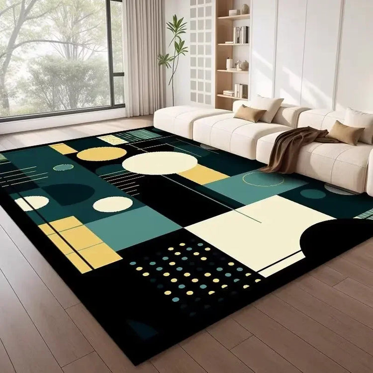 Nordic Style Geometric Large Rugs for Living Room Modern Decoration Home Carpet Light Luxury Bedroom Rug  Washable Mat
