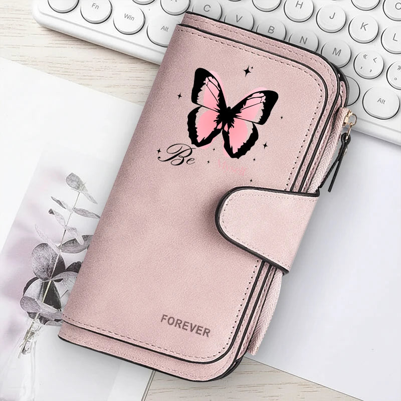 Heart-Shaped Animal Paw Butterfly Print Design Women Wallets Card Coin Wallet for Girls Purse ID Wallets Female Coin Purse Gift