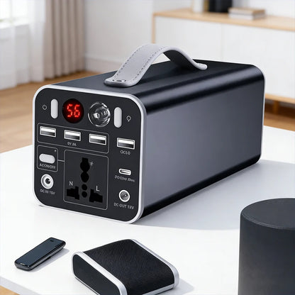 150W Portable Power Station 110/220V Solar Generator Outdoor Emergency Mobile Power Bank 45000mAh For Camping Power LED