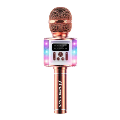 Wireless Bluetooth 5.2 Karaoke Microphone Portable Speaker Voice Changer RGB LED Premium Party Entertainment Singing Machine TWS Kids Adults Gift