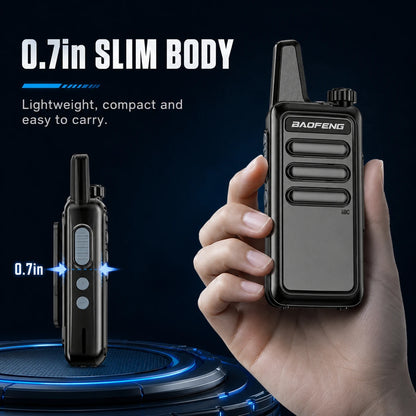 2Pcs Baofeng BF-5R Portable Handheld Walkie Talkie FM Radio VHF/UHF Dual Band 5W Transceiver for Construction Camping