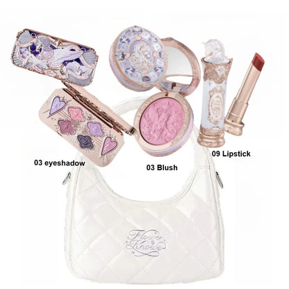 Makeup Flower Knows Set Swan Ballet Series Six Color Eyeshadow Palette Embossed Blusher Shine Lipstick Kit With Bag All In