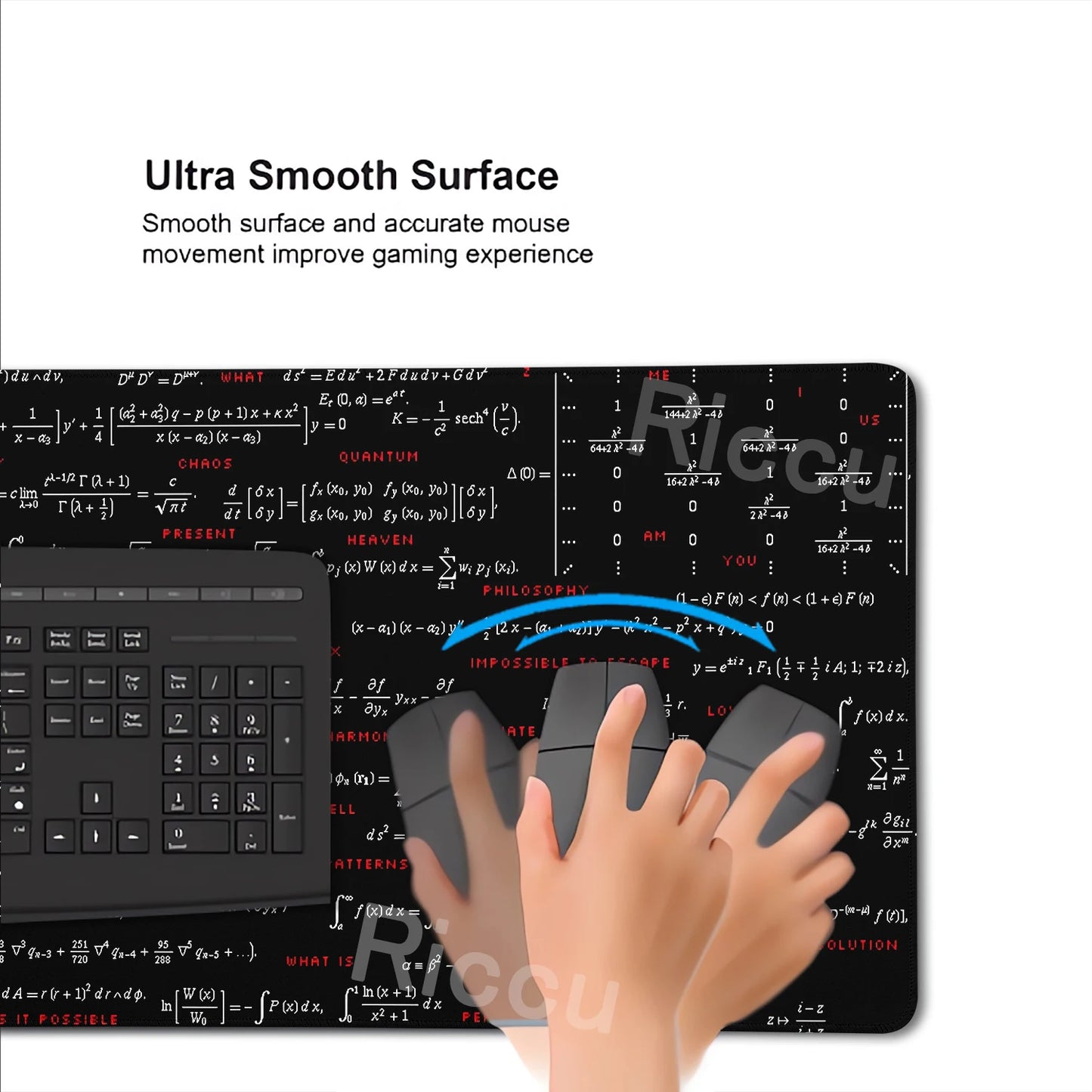 Black Mousepad E=mc2 Formula Science Mouse Pad Math Desk Pad Extended PC Keyboard Mats Large XXL Gamer Mousepad Desk accessories