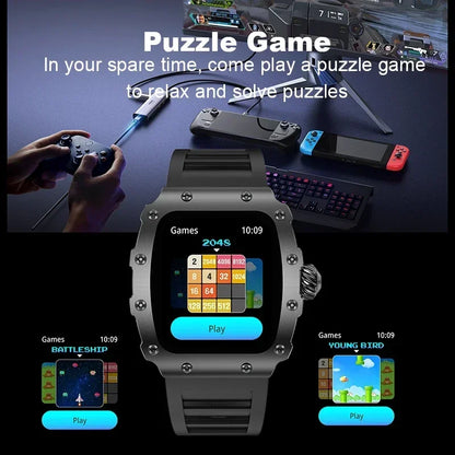 New Trend Smart Watch 1.76 inch AMOLED 3D Dynamic Dial IP67 Waterproof Bluetooth Call NFC Voice Assistant Men Sports Smartwatch
