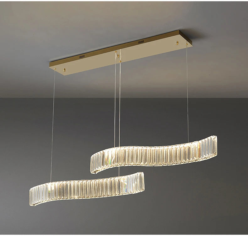 Modern Luxury LED Crystal Pendant Lights Villa Dining Room Kitchen Lighting Lustre Decor Chandeliers Indoor Bar Lights Fixture