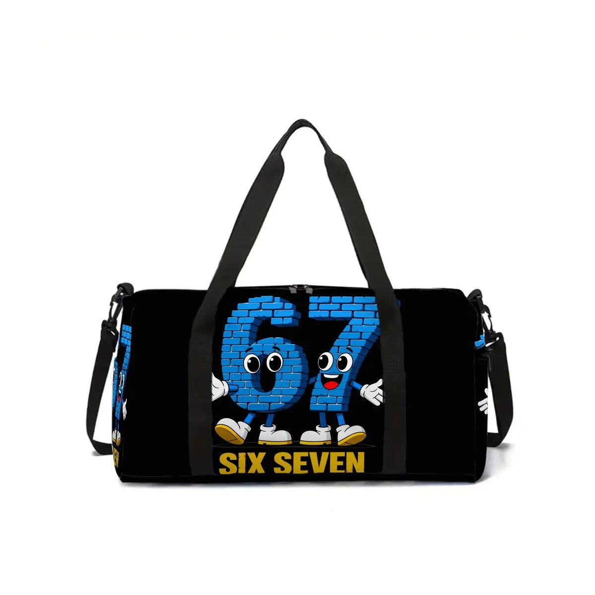 Classic Popular Funny Novelty 67 six seven 3D Printed Travel Bags Barrel Shape Crossbody Bag Outdoor Sports Bags Gym Yoga Bag