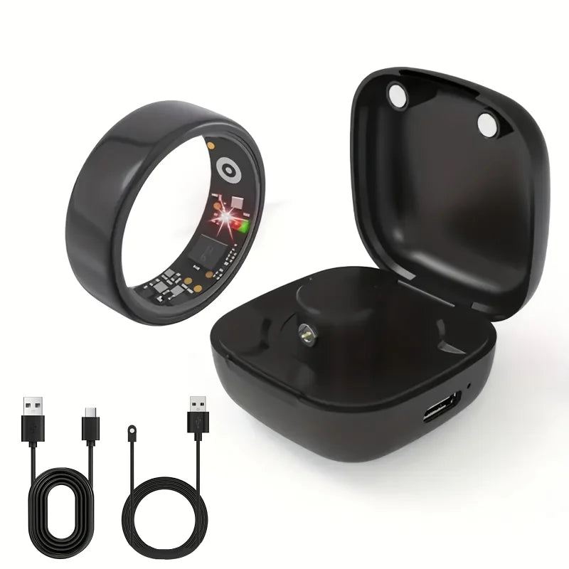 2026 Upgraded Smart Ring - Real-Time Health Monitoring, Steps, Distance, Exercise and Fitness, Sleep, Charging Case,Technological Fashion, Multiple Scenarios, Ideal Thanksgiving/Valentine'S Day/Christmas/New Year Gifts