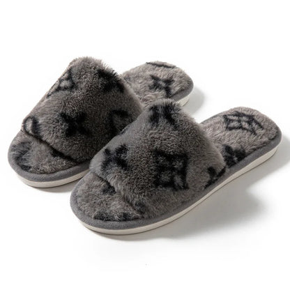 Fluffy Women's Slippers Indoor Autumn Winter Luxury Designer Woman Shoes Home Flats Casual Fuzzy Fur Slides Elegant Plush Soft